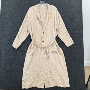Ragdoll LA Robe Coat Women's Medium Large Beige Animal Print Belted Viscose
